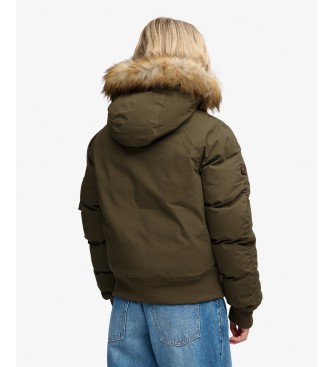Superdry Grüne MA1 Steppjacke mit Kapuze