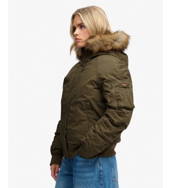Superdry Grüne MA1 Steppjacke mit Kapuze