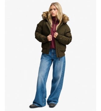 Superdry Grüne MA1 Steppjacke mit Kapuze