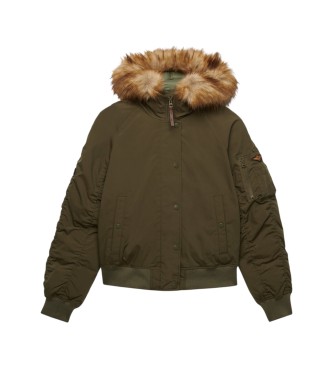 Superdry Grüne MA1 Steppjacke mit Kapuze