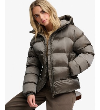 Superdry Rjavo-zelena jakna s kapuco Hooded Shine