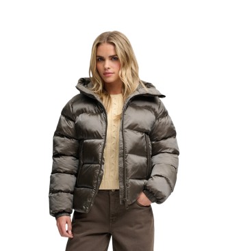 Superdry Rjavo-zelena jakna s kapuco Hooded Shine