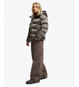 Superdry Rjavo-zelena jakna s kapuco Hooded Shine