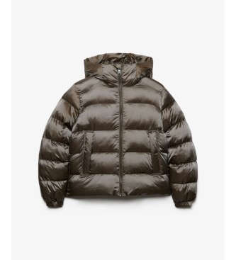 Superdry Rjavo-zelena jakna s kapuco Hooded Shine