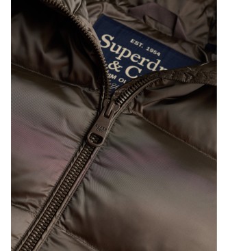 Superdry Rjavo-zelena jakna s kapuco Hooded Shine