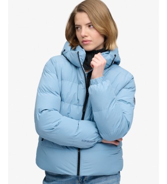 Superdry Blaue gesteppte Hooded Sports-Jacke