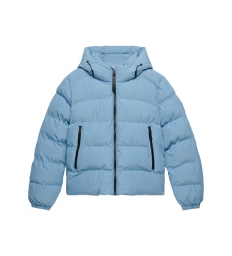 Superdry Blaue gesteppte Hooded Sports-Jacke