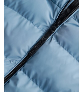 Superdry Blaue gesteppte Hooded Sports-Jacke