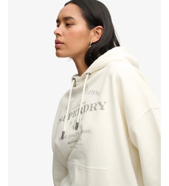 Superdry Beige Luxe Relaxed Hoodie