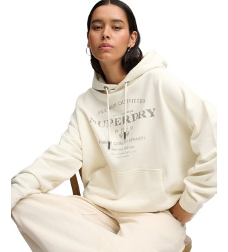 Superdry Beige Luxe Relaxed Hoodie