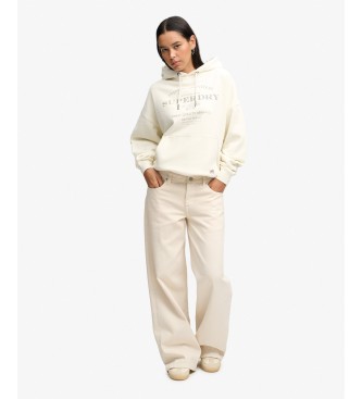 Superdry Beige Luxe Relaxed Hoodie