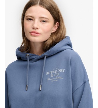 Superdry Luxe Casual Relaxed Blue Hoodie