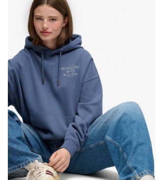 Superdry Luxe Casual Relaxed Blue Hoodie