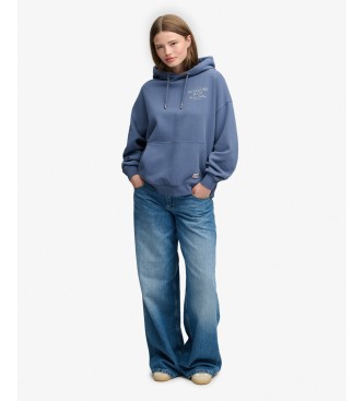 Superdry Luxe Casual Relaxed Blue Hoodie