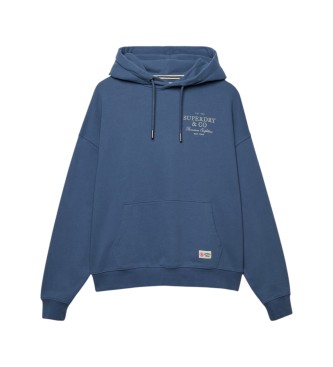 Superdry Luxe Casual Relaxed Blue Hoodie