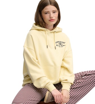 Superdry Beige Luxe Casual Relaxed Hoodie