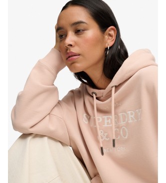 Superdry Luxe Relaxed pink hoodie