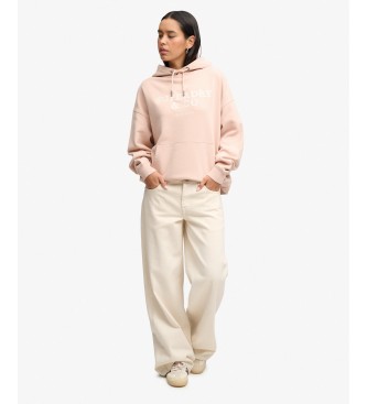 Superdry Luxe Relaxed pink hoodie