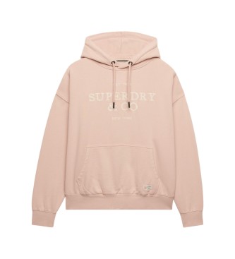 Superdry Luxe Relaxed pink hoodie