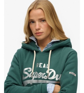 Superdry Metallic green hoodie