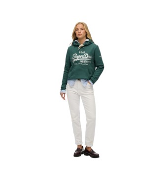 Superdry Metallic green hoodie