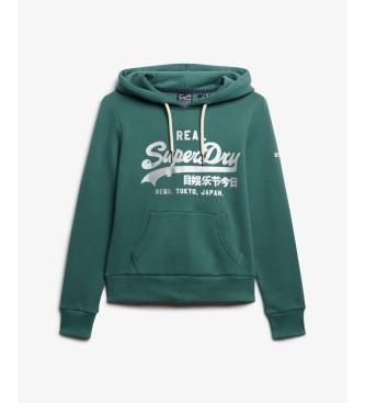 Superdry Metallic green hoodie