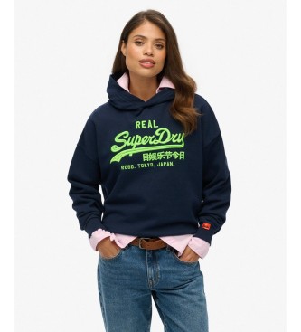 Superdry Sweat à capuche Neon Relaxed marine
