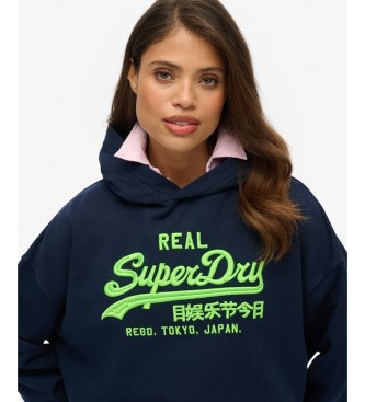 Superdry Sweat à capuche Neon Relaxed marine
