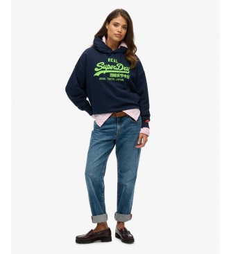 Superdry Sweat à capuche Neon Relaxed marine