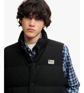 Superdry Colete com capuz NON Everest preto