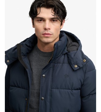 Superdry Premium hættefrakke i marineblå