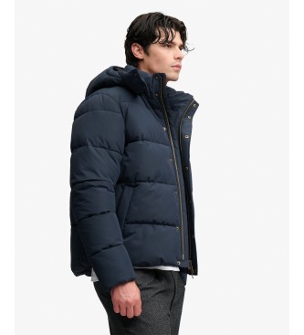 Superdry Premium hættefrakke i marineblå