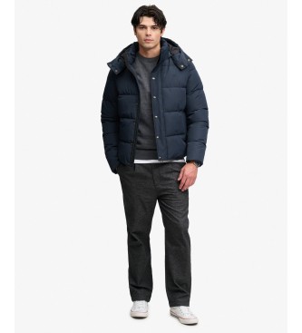 Superdry Premium hættefrakke i marineblå