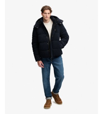 Superdry Premium marineblauwe jas met capuchon