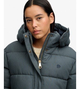 Superdry Premium-Kapuzenjacke Check marineblau