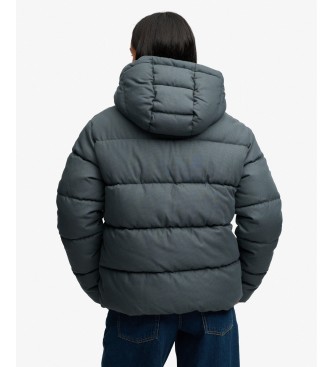 Superdry Premium-Kapuzenjacke Check marineblau
