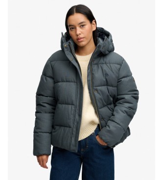 Superdry Premium-Kapuzenjacke Check marineblau