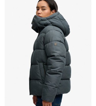 Superdry Premium-Kapuzenjacke Check marineblau