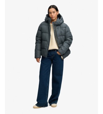 Superdry Premium-Kapuzenjacke Check marineblau