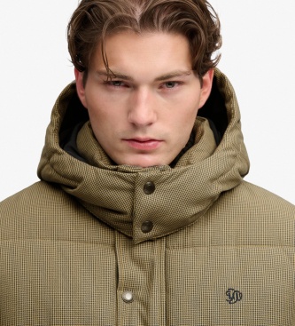Superdry Premium geruite jas met capuchon in bruin
