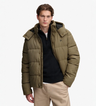 Superdry Premium geruite jas met capuchon in bruin