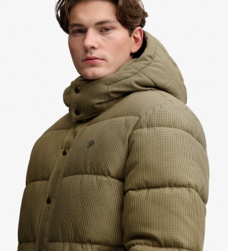 Superdry Premium geruite jas met capuchon in bruin