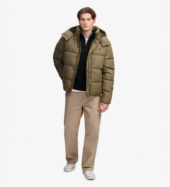 Superdry Premium geruite jas met capuchon in bruin