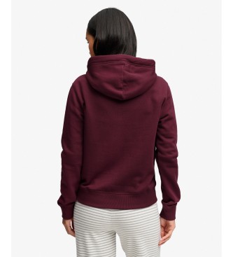 Superdry Signature hoodie bordeauxrood