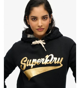 Superdry Super Athletics black hoodie
