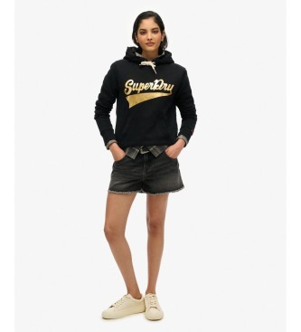 Superdry Super Athletics black hoodie
