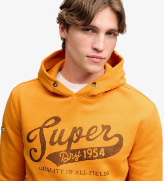 Superdry Sudadera con capucha Vintage Script naranja
