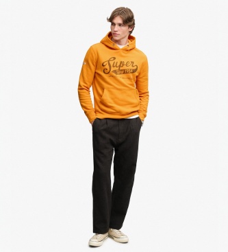 Superdry Sudadera con capucha Vintage Script naranja