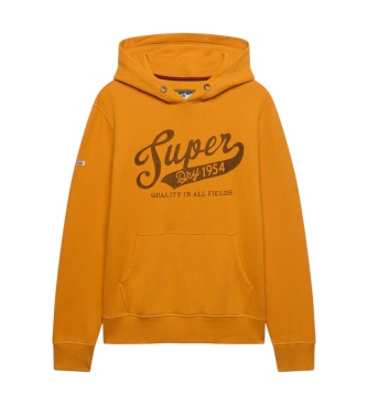 Superdry Sudadera con capucha Vintage Script naranja