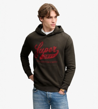Superdry Sweat à capuche Vintage Script noir